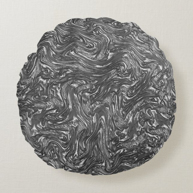 Grått grafit, rundad av struktur rund kudde (Framsidan)