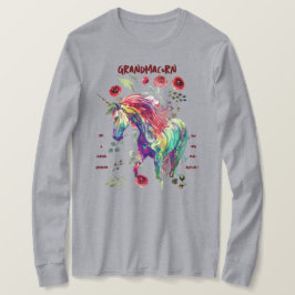 (Grått) Grandma Unicorn T Shirt