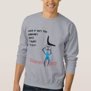 Grått Grandmas råd Basic Boomeranged Lång Ärmad Tröja