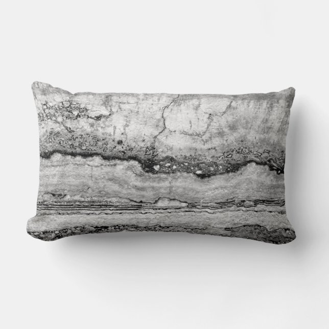 Grått Granite marble | ABSTRAKT MÖNSTER Lumbarkudde (Framsida)