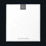 Grått Gräns Modern Rustic Monogram Anteckningsblock<br><div class="desc">Grått Gräns Modern Rustic Monogram Personlig Anteckningsblock</div>