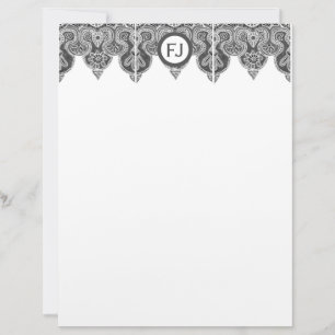 Grått Gräns Stationär Letterhead Brevhuvud