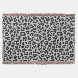 Grått Grått Ash Leopard Cheetah Animal Print Mönst Filt