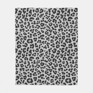 Grått Grått Ash Leopard Cheetah Animal Print Mönst Fleecefilt