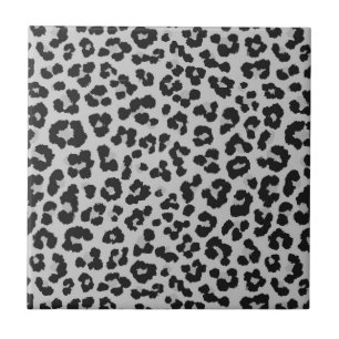 Grått Grått Ash Leopard Cheetah Animal Print Mönst Kakelplatta