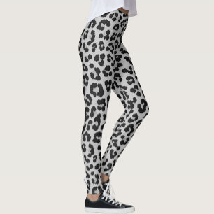 Grått Grått Ash Leopard Cheetah Animal Print Mönst Leggings