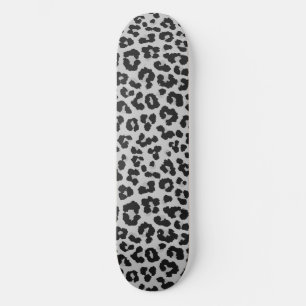 Grått Grått Ash Leopard Cheetah Animal Print Mönst Mini Skateboard Bräda 18,5 Cm