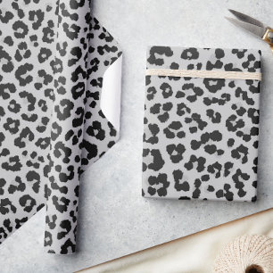 Grått Grått Ash Leopard Cheetah Animal Print Mönst Presentpapper