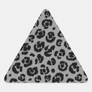 Grått Grått Black Leopard Skriv ut Triangelformat Klistermärke