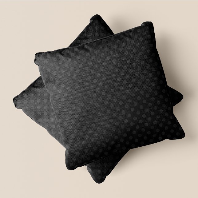 GRÅTT & GRÅTT CHIC POLKA DOTS KUDDE (Grey & Grey Chic Polka Dots Throw Pillow)