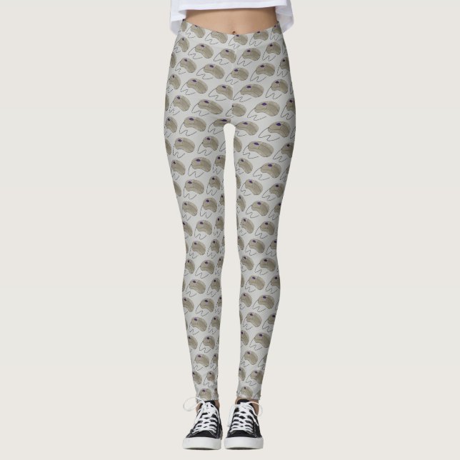 Grått Grått Computer Mouse Electronics Techie Wire Leggings (Framsida)