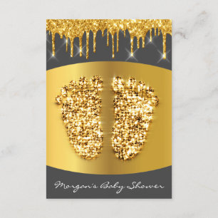 Grått Grått Drives Guld Royal Baby Shower Feet Boy Inbjudningar
