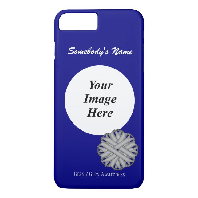 Grått/Grått Flower Ribbon Tmpl av Kenneth Yoncich Case-Mate iPhone Skal (Baksida)