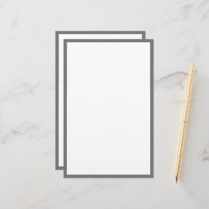 Grått Grått Gräns Kant White Blank Anpassningsbar Brevpapper