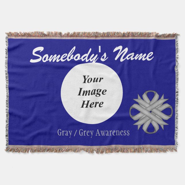 Grått/Grått Klöver-menyfliksmall av K Yoncich Filt (Framsidan)