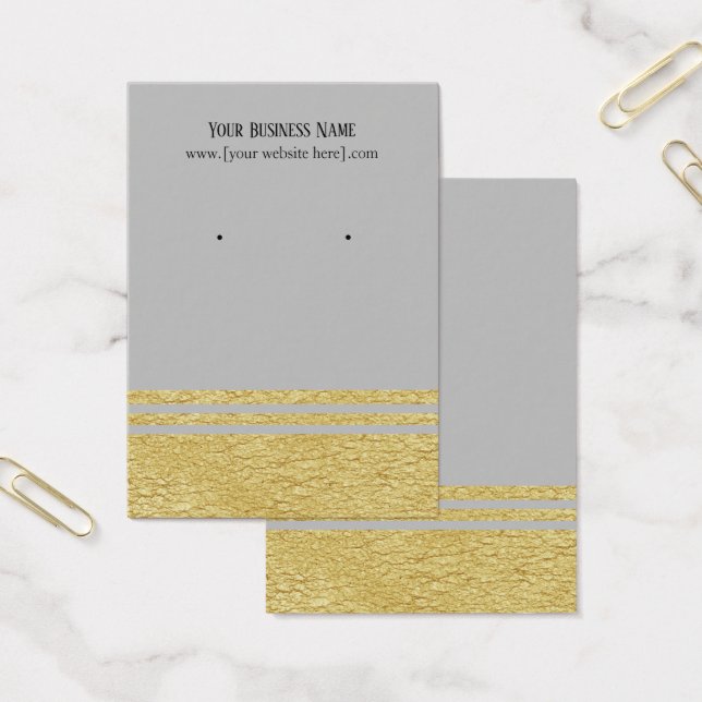 Grått Grått Luxe Faux Guld Earring Visning Cards Visitkort (Kontor)