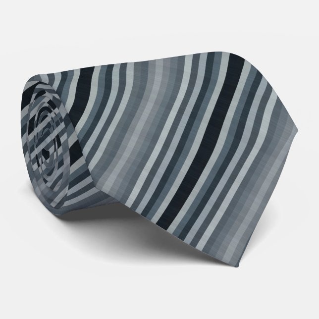 Grått Grått Rand Slips (Rullad)