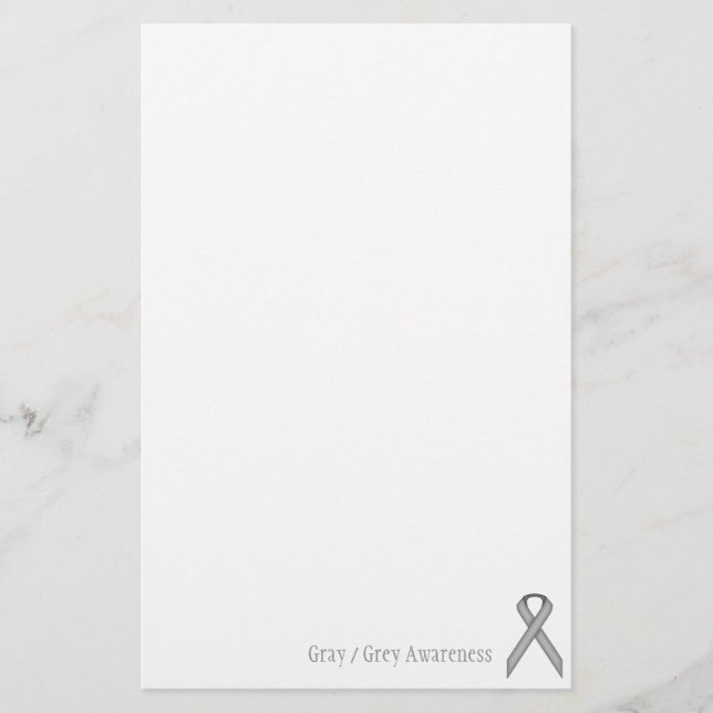Grått / Grått Standard Ribbon av Kenneth Yoncich Brevpapper (Framsida)