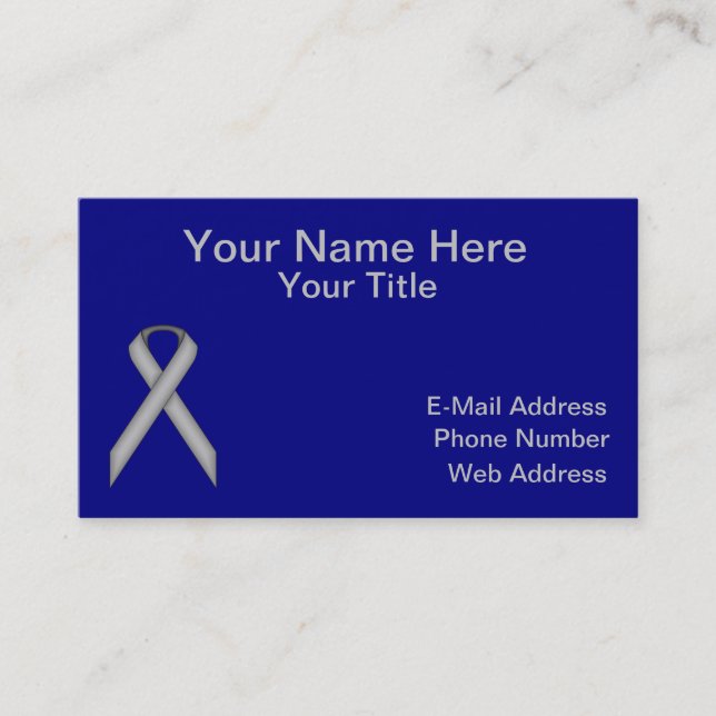 Grått / Grått Standard Ribbon av Kenneth Yoncich Visitkort (Framsida)