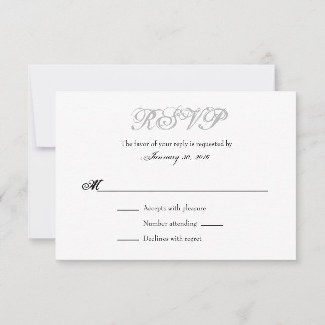 Grått Grått Vit Plain Simple Bröllop OSA Cards Kort (Framsida)