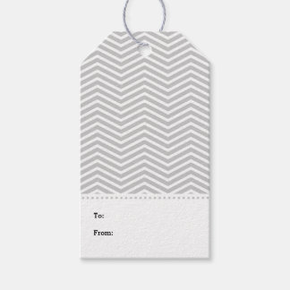 Grått Grått White Chevron Modern Gift Märkres Presentetikett