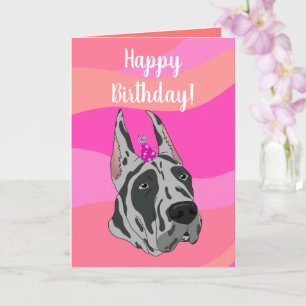 Grått Great dane Birthday Kort