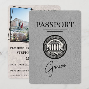 Grått Greece-pass Spara datumkort Datumet