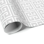 Grått Grekiska Nyckel Mönster Presentpapper<br><div class="desc">Elegant och chic grönt nyckel eller Meander mönster.</div>