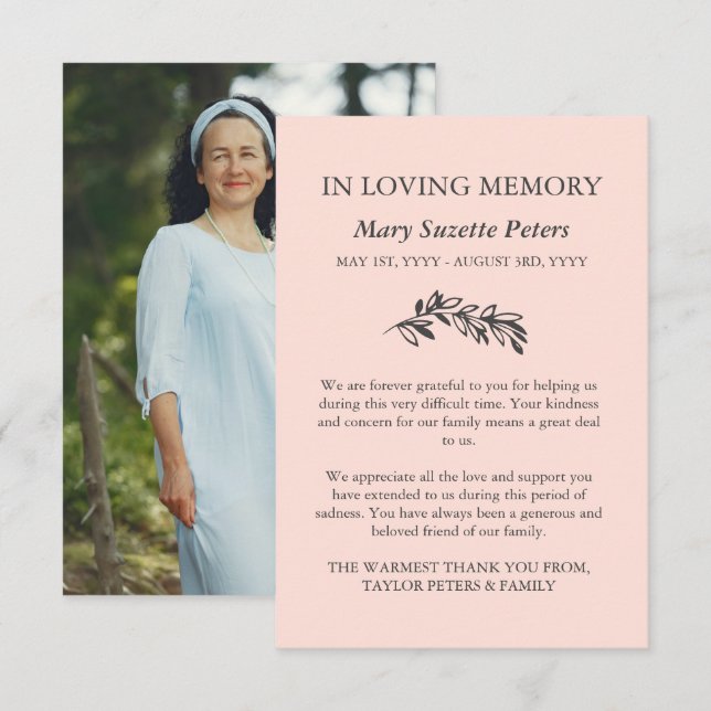  Grått Grey Sympathy med Photo Tack Kort (Fram/baksida)