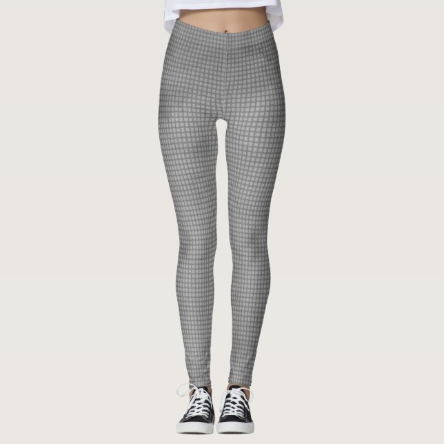 Grått Grid Leggings (Framsida)