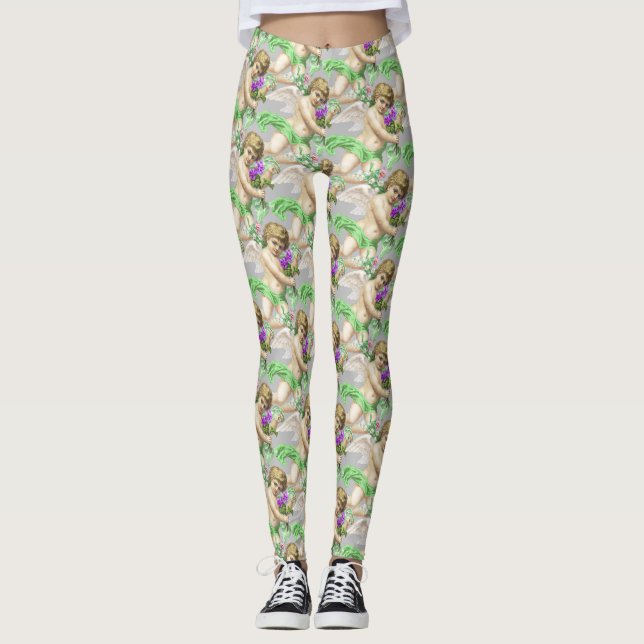 Grått Grönt Cherubs Leggings (Framsida)