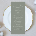 Grått Grönt Classic Calligraphy Formal Bröllop Meny<br><div class="desc">Den här designen är en del av en samling. Kontakta mig om du behöver hjälp med att hitta matchande design eller produkter. Den finns även i färg som alternativ</div>