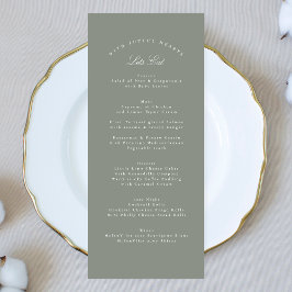 Grått Grönt Classic Calligraphy Formal Bröllop Meny