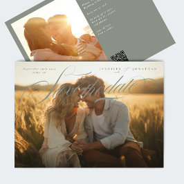 Grått Grönt Classic QR Code Two Photo Spara Datumet