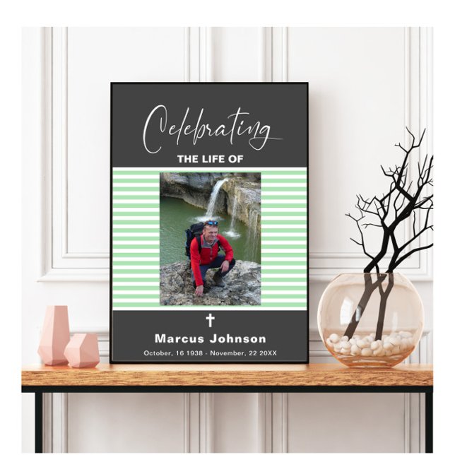 Grått Grönt Rand Firande av livets begravning Poster (Skapare uppladdad)