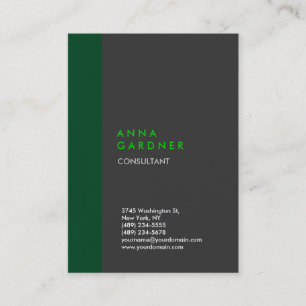Grått Grönt Rand-minimalistisk Elegant-- Visitkort