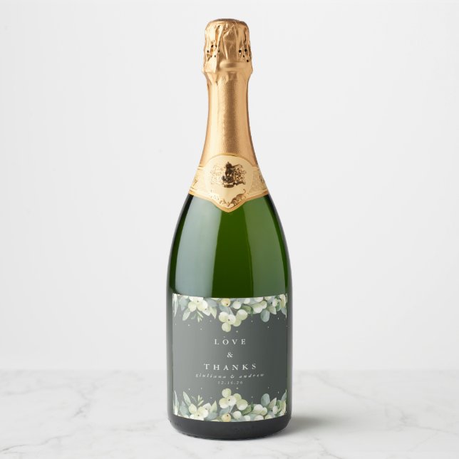 Grått Grönt Snowberry+Eucalyptus Winter Wedding (Framsida)
