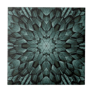 Grått-grönt-spetsig geometrisk stenmosaik kakelplatta