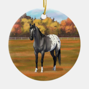Grått Grulla Appaloosa Quarter Horse Stallion Julgransprydnad Keramik