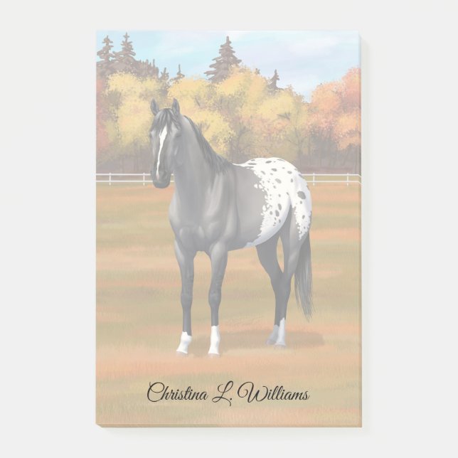 Grått Grulla Appaloosa Quarter Horse Stallion Post-it Block (Framsida)
