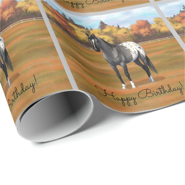 Grått Grulla Appaloosa Quarter Horse Stallion Presentpapper (Rullad Hörn)