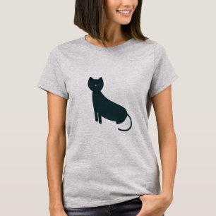 Grått grunge cat t shirt