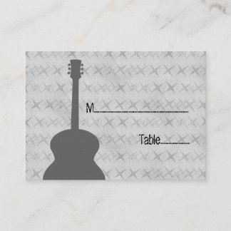 Grått Guitar Grunge Place Card Placeringskort