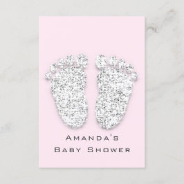 Grått Guld Baby Shower Feet Foot Silver Girl Rosa Inbjudningar