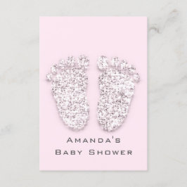 Grått Guld Baby Shower Feet Foot White Girl Rosa Inbjudningar