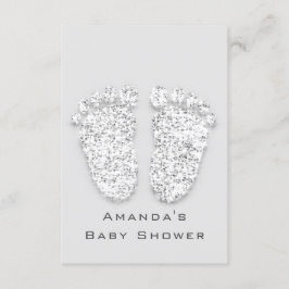 Grått Guld Baby Shower Feet Silver Girl Boy Grått Inbjudningar