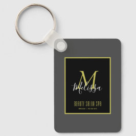 Grått Guld Beauty Salon SPA Monogram Nyckelring