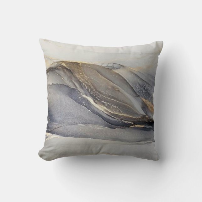 Grått Guld Black Marble Söt Elegant Classy Kudde (Framsida)