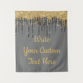 Grått Guld Bröllop Glitter Photobooth BackDrop Grå