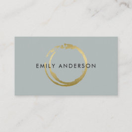 GRÅTT GULD BRUSH STROKE STAIN CIRCLE MARK LOGOTYP VISITKORT